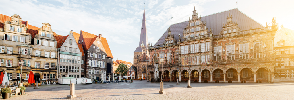 Foto des Bremer Marktplatz mit Rathaus